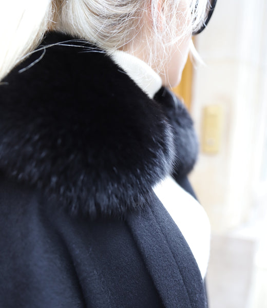 Cashmere and silk-blend fur cape